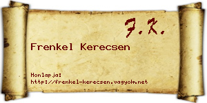 Frenkel Kerecsen névjegykártya
